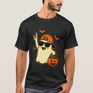 Boo Ghost Rock On Music Halloween Costume Gift Men T-Shirt