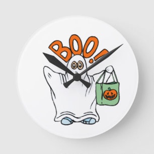 Boo Ghost Round Clock