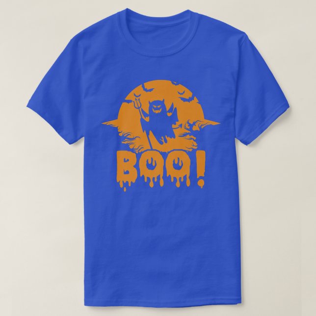 Boo Ghost Scary Halloween Spooky Premium  T-Shirt (Design Front)