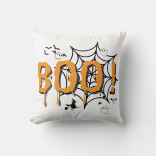 Boo Ghost Spooky Funny Halloween Vintage Cushion