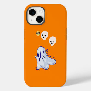 Boo Ghost UK 31 Spooky USA Skull October Halloween iPhone 14 Case