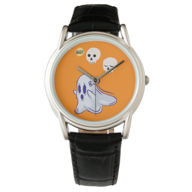 Boo Ghost UK 31 Spooky USA Skull October Halloween Watch (Front)