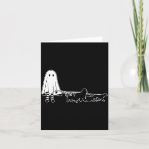 Boo Ghost Walking With Dogs Funny Halloween Card