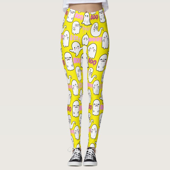 Boo, ghostly feel.b B Yellow BG Leggings (Front)