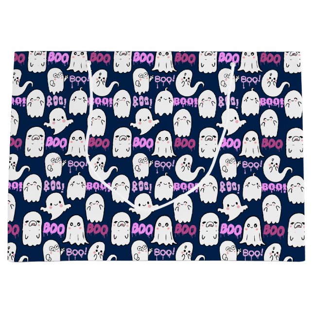 Boo, ghostly feel.b D Blue BG Large Gift Bag (Front)