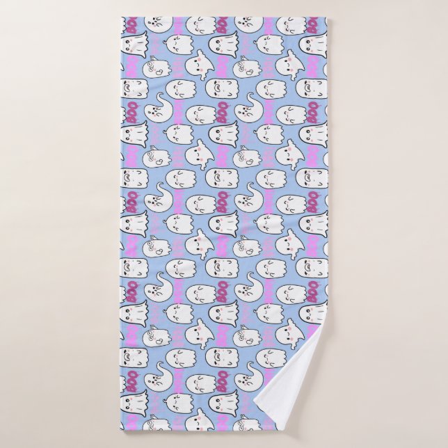 Boo, ghostly feel.b L Blue BG Bath Towel (Bath Towel)