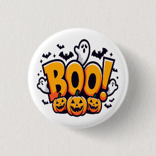 Boo ghosts halloween  3 cm round badge