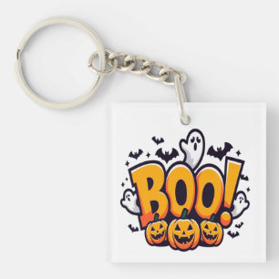 Boo ghosts halloween  key ring