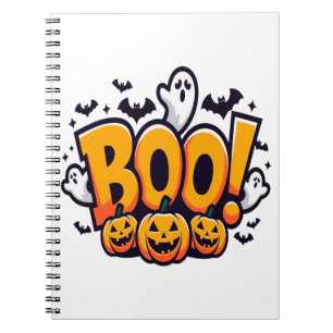 Boo ghosts halloween notebook