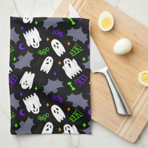 Boo Ghosts Halloween Tea Towel