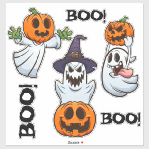 BOO! Ghosts with Pumpkins Halloween Cartoon Chaos