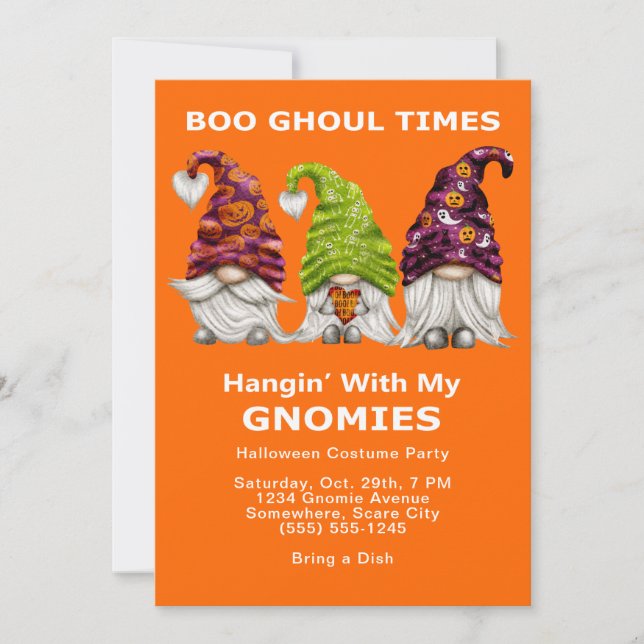 Boo Ghoul Times Hanging with My Gnomies Invitation (Front)
