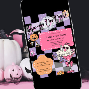 Boo-gie On Over Retro Halloween Party Invitation