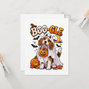 Boo-gle Cute Halloween Beagle Ghost Dog Invitation