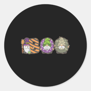 Boo Gnome Spooky Ghost Witches Halloween Costume Classic Round Sticker
