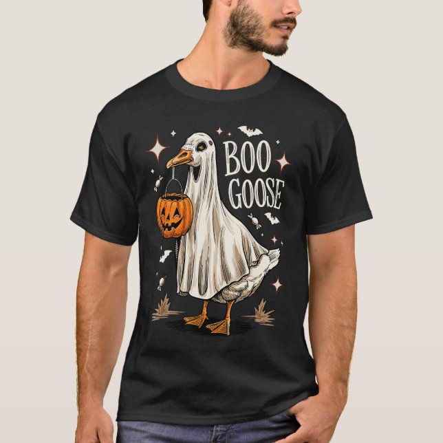 Boo Goose Halloween Ghost Lover Trick or Treat Gho T-Shirt (Front)