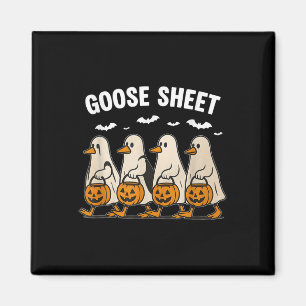 Boo Goose Sheet Goose Costume Spooky Goose Hallowe Magnet