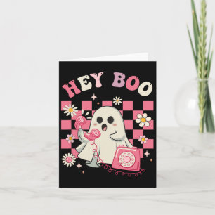 Boo Groovy Cute Ghost Funny Halloween Womens Kids Card