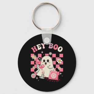 Boo Groovy Cute Ghost Funny Halloween Womens Kids  Key Ring
