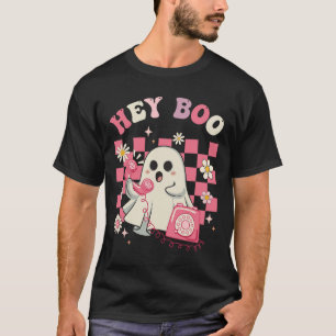 Boo Groovy Cute Ghost Funny Halloween Womens Kids  T-Shirt