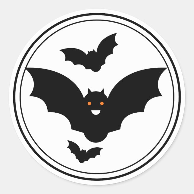 Boo! Halloween Bats Sticker (Front)