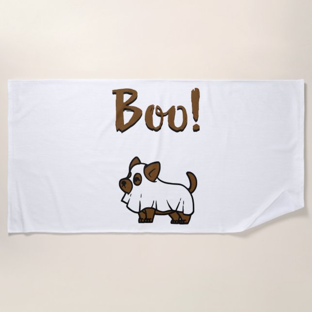 Boo Halloween                    Beach Towel (Front)