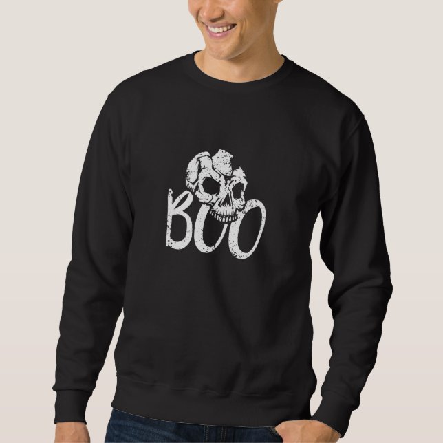 Boo Halloween Bones Trick Or Treat Skeleton Lover Sweatshirt (Front)
