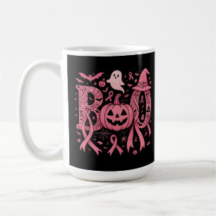 Boo Halloween Breast Cancer Awareness Pink Ribbon Coffee Mug