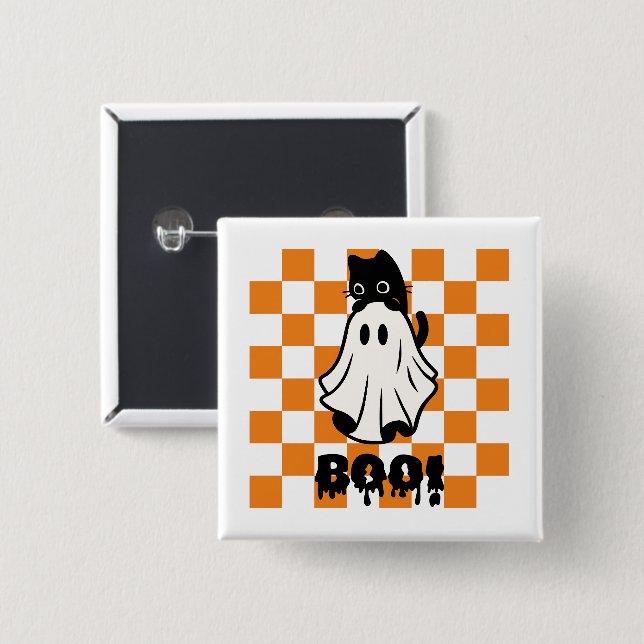 Boo Halloween Button Design (Front & Back)