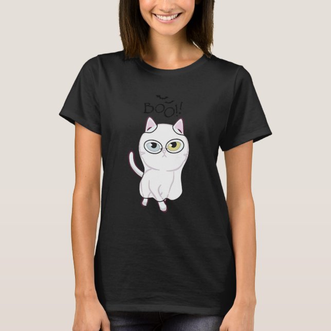 Boo Halloween Cat Costume   Boo  Cat  Idea T-Shirt (Front)