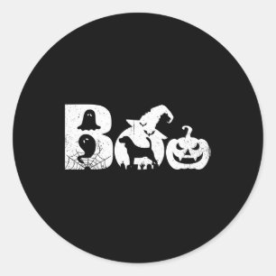 Boo Halloween Costume Beagle Dog Pumpkin Witch Classic Round Sticker