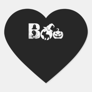 Boo Halloween Costume French Bulldog Gifts Heart Sticker