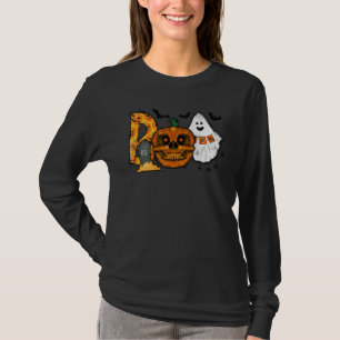 Boo Halloween Costume Groovy Spooky Boo Crew Retro T-Shirt