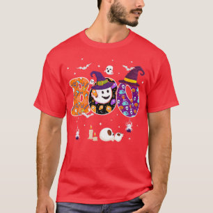 Boo Halloween Costume Spiders Ghosts Pumkin & Witc T-Shirt