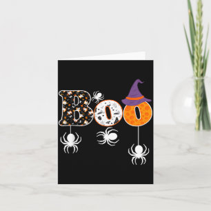 Boo Halloween Costume Spiders Ghosts Pumpkins Card