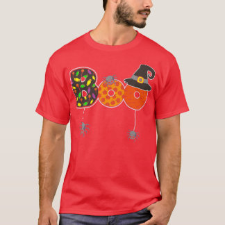 Boo Halloween Costume Spiders Ghosts & Witch Hat M T-Shirt