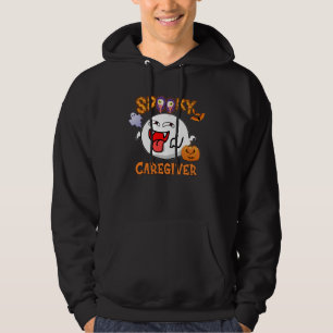 Boo Halloween Costume Spooky Caregiver Hoodie