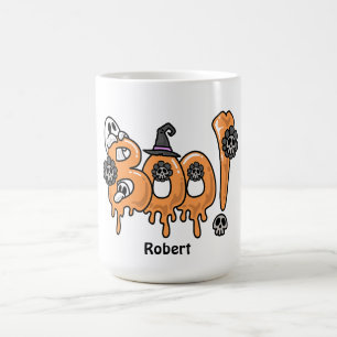 Boo Halloween cute ghost Personalized name  Coffee Mug