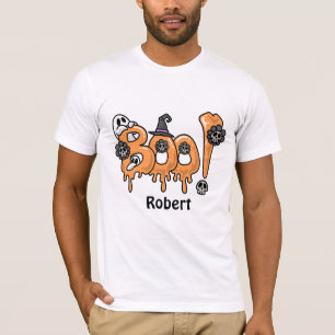 Boo Halloween cute ghost Personalized name T-Shirt