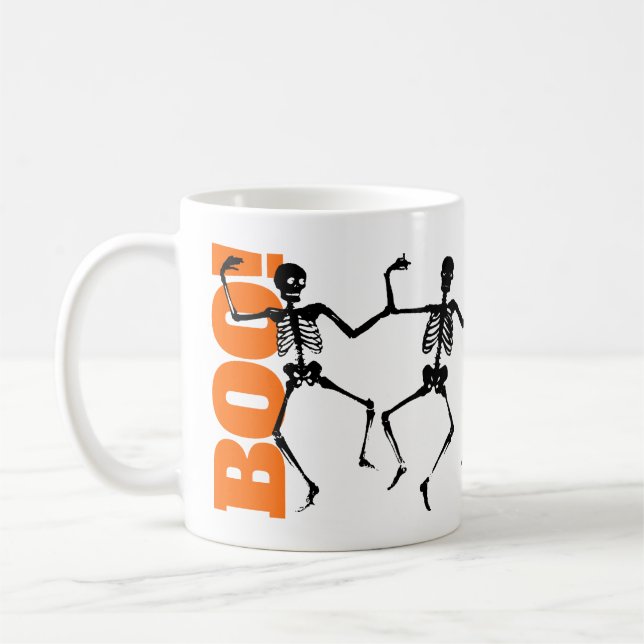 BOO! Halloween Dancing Skeletons Coffee Mug (Left)
