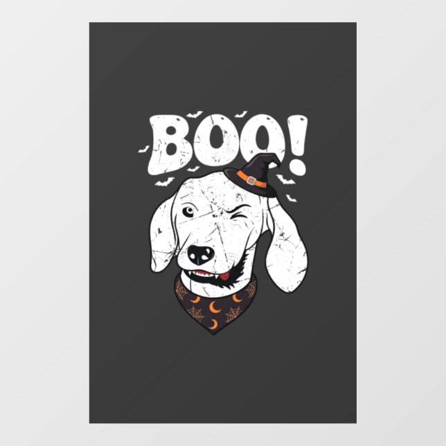 Boo Halloween Dog Witch Hat Bats (Sheet)