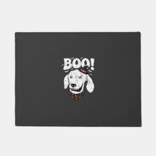 Boo Halloween Dog Witch Hat Bats Doormat