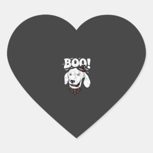 Boo Halloween Dog Witch Hat Bats Heart Sticker