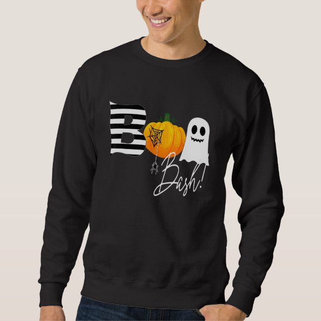 Boo Halloween Ghos Spiders Pumpkin Costume Sweatshirt (Front)