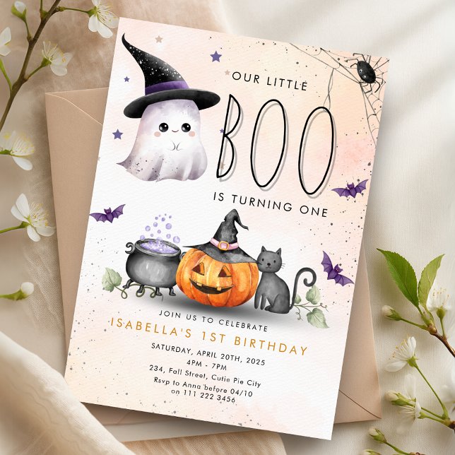 Boo Halloween Ghost 1st 2nd 3rd 4th 5th Birthday  Invitation (Boo Halloween Ghost 1st 2nd 3rd 4th 5th Birthday Invitation)