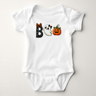 Boo Halloween Ghost and Pumpkin Baby Bodysuit