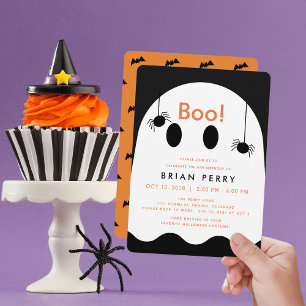 Boo! Halloween Ghost Cute Birthday Invitation