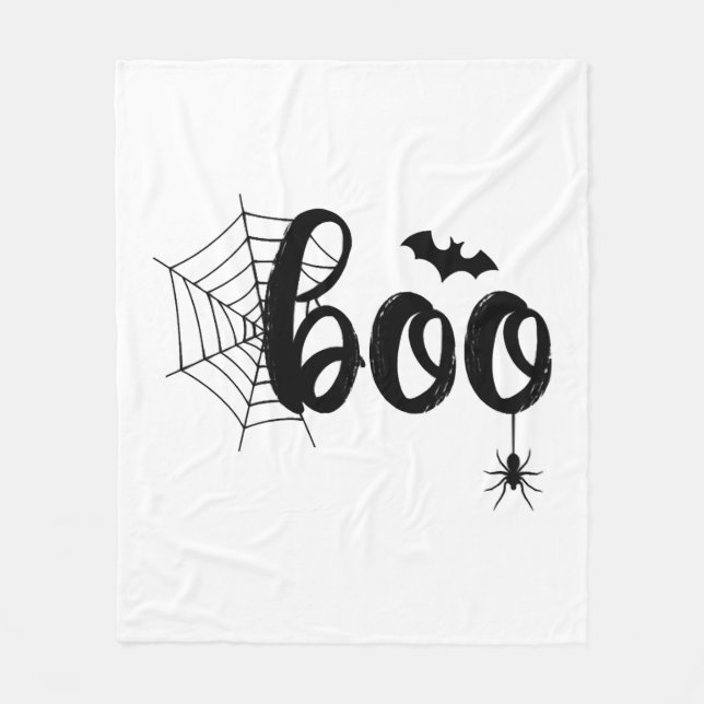 Boo Halloween Ghost Cute Halloween Family Matching Fleece Blanket (Front)