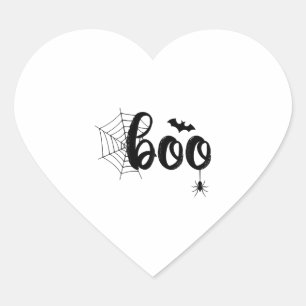 Boo Halloween Ghost Cute Halloween Family Matching Heart Sticker