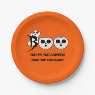 BOO! Halloween Ghost Paper Plate